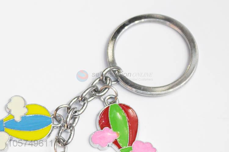 Factory directly sell hot air balloon shape zinc alloy enamel key chains