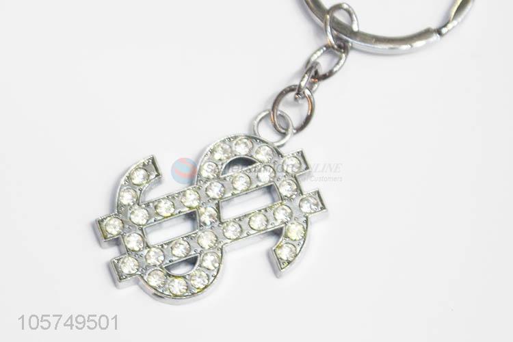 Best quality $ shape zinc alloy keyrings metal key chain