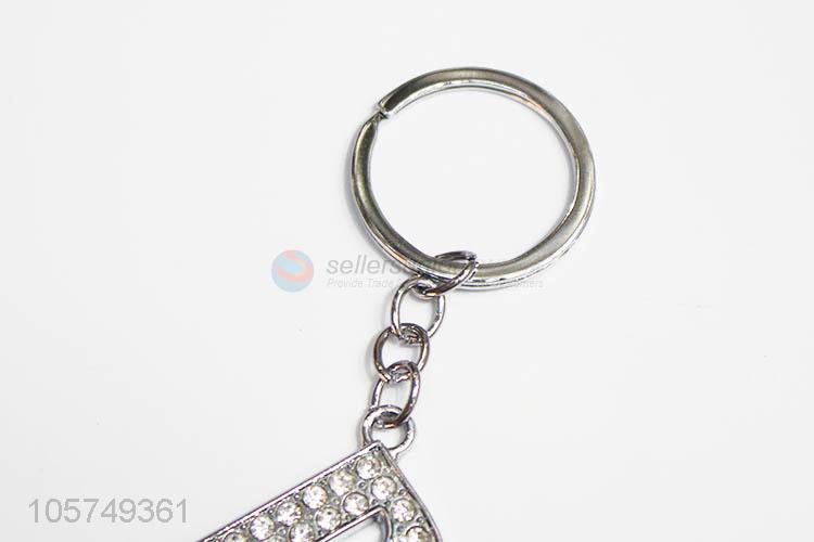 Top quality letter B shape zinc alloy keyrings metal key chain