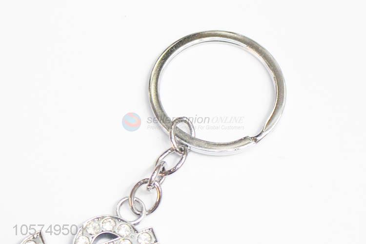 Best quality $ shape zinc alloy keyrings metal key chain