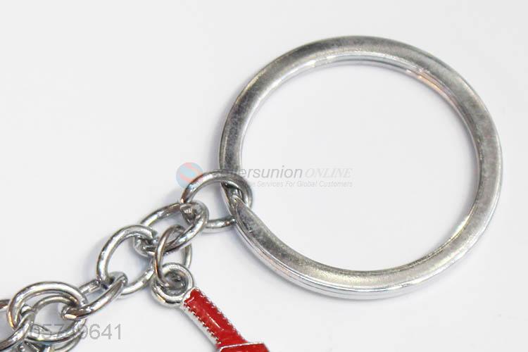 Good quality bra shape zinc alloy key chains enamel metal keyrings