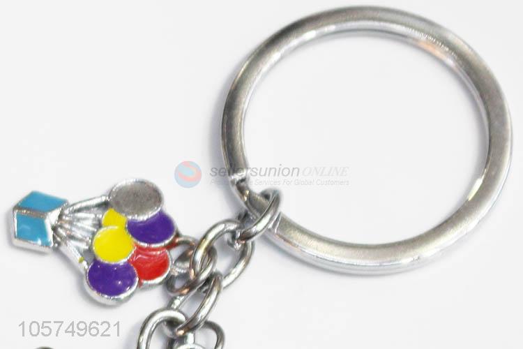 ODM factory balloon shape zinc alloy key chains enamel metal keyrings