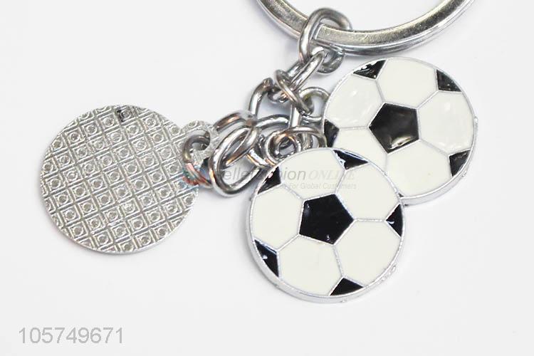 High grade football shape zinc alloy key chains enamel metal keyrings