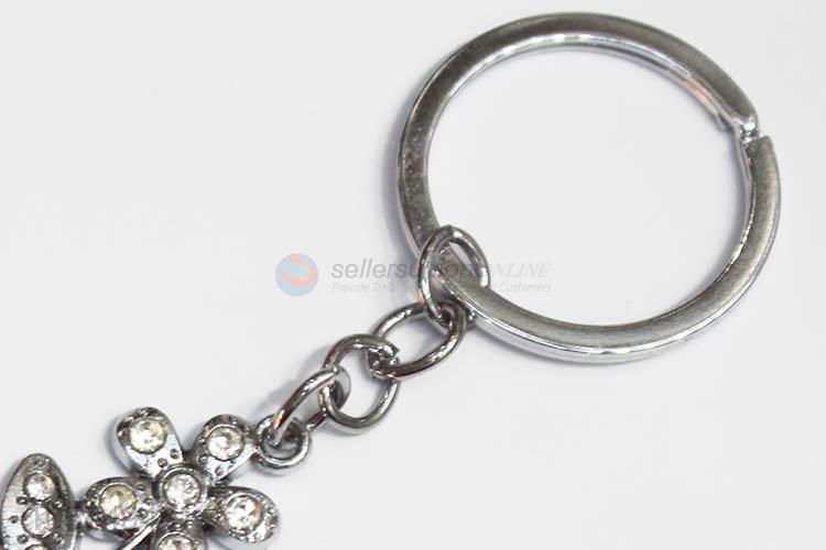 China manufacturer flowerpot shape zinc alloy keyrings metal key chain