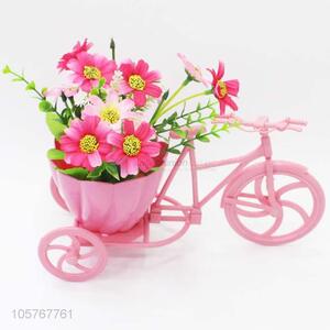 Hot Selling Rattan Bike Vase and Artificial Flores For Home Wedding Decoration