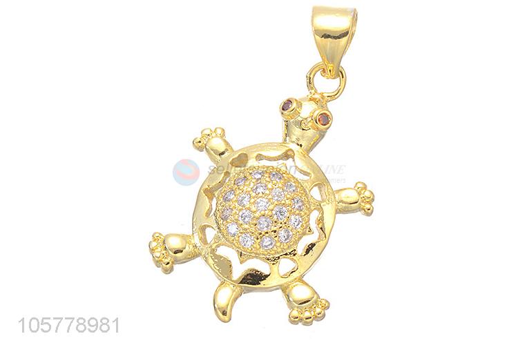 Cartoon Tortoise Design Necklace Pendant Copper Jewelry Accessories