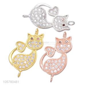 Fashion Cute Cat Shape Inlay Zircon Jewelry Accessories