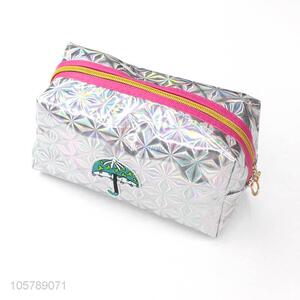 High grade umbrella pu leather zipper cosmetic bag for promotions