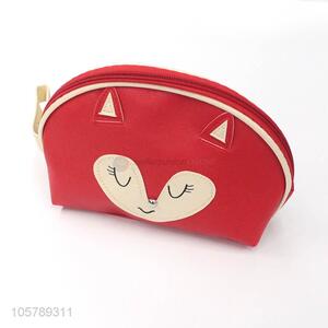 Yiwu factory custom fox pu leather makeup bag beauty bag