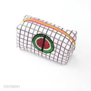 Promotional watermelon pu leather travel bag cosmetic bag