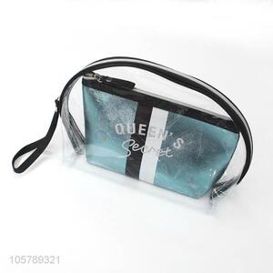 High grade fashion transparent pvc zipper cosmetic bag set