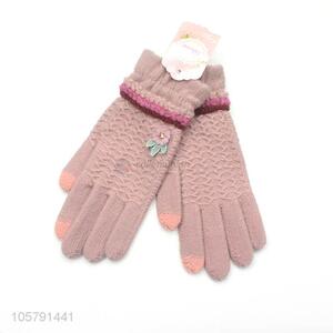 Wholesale Flower Design Touchscreen Glove For Ladies