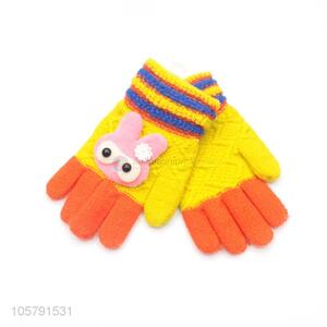 Wholesale Colorful Knitted Five Fingers Gloves For Little Girl