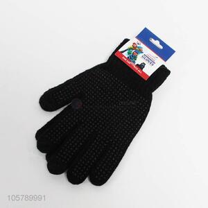 Wholesale black acrylic gloves with rubber dimples