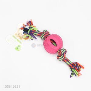 Hot Sale Rubber Ball Cotton Rope Pet Chew Toy