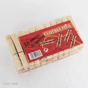Good Quality 24 Pieces Wooden Clothes Pegs