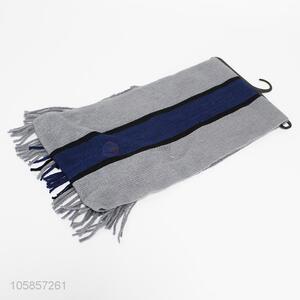 Hot selling men winter outdoor knitted stripes printed scarf