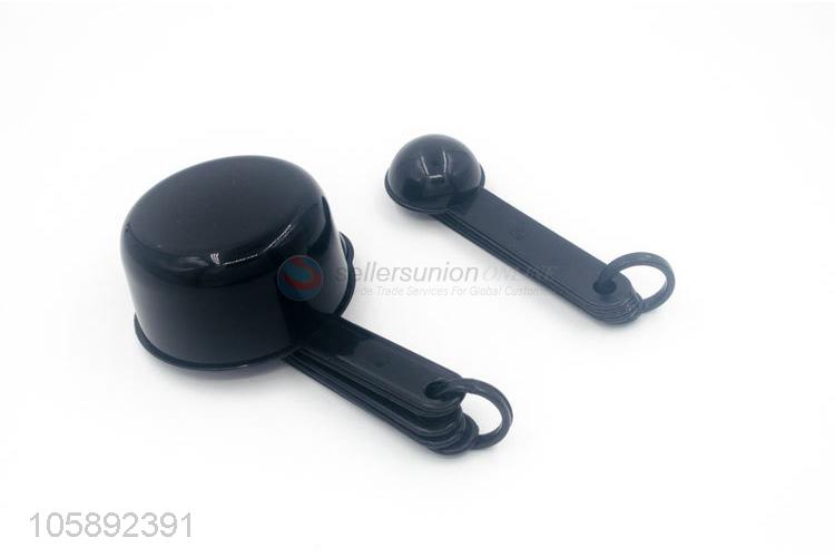 High quality kitchen gadgets 10 pcs set black plastic measuring spoon