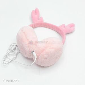 High Quality Cute Elk Antlers Woman Earmuffs with Earphone