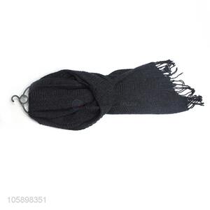 Good quality black color polyester women scarf