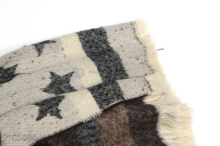 Factory customized pentagram pattern winter warm women scarf