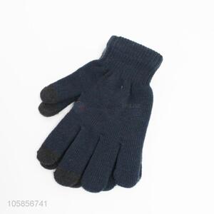 Factory custom men black knit glove