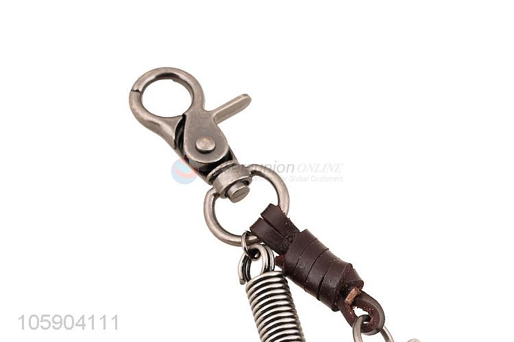 Professional supply boot alloy pendant key chain leather key ring