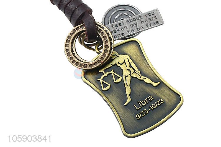 New arrival personalized alloy pendant retro shield leather key chain