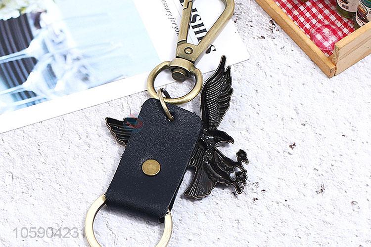 Professional suppliers eagle alloy pendant key chain leather key ring