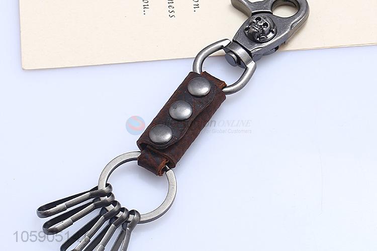 Promotional custom leather key chain with multi hooks
