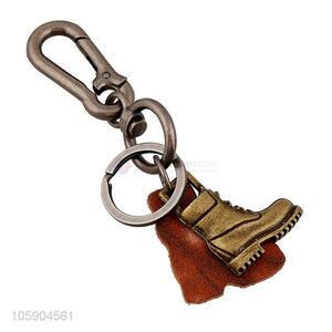 Factory sales personalized alloy pendant retro boot leather key chain