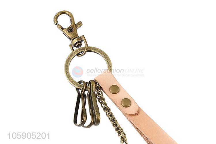 Bottom price personalized retro dragon pendant leather key chain