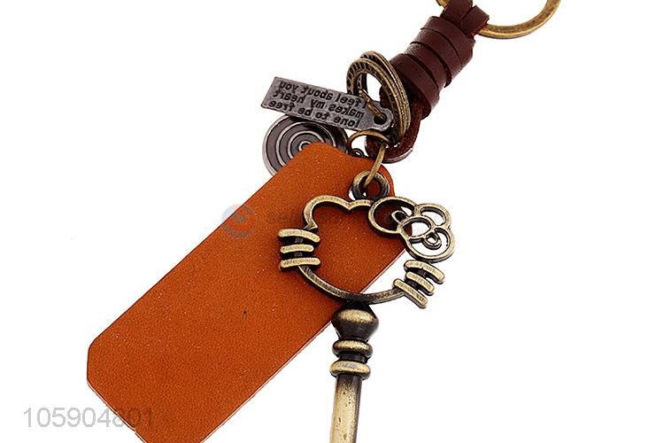 Cheap new personalized retro alloy key pendant leather key chain