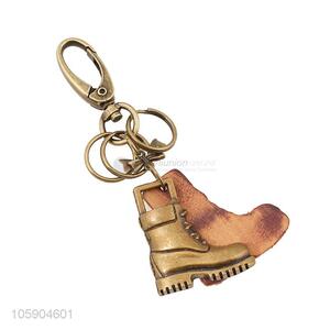 High quality personalized alloy pendant retro boot leather key chain
