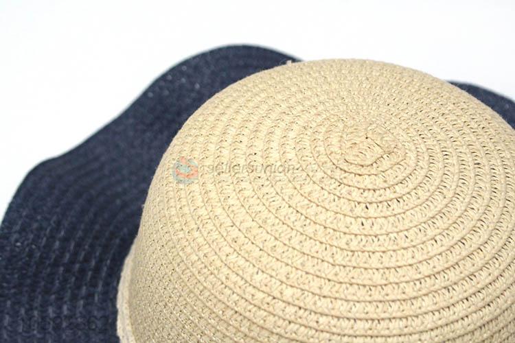 Stylish kids paper straw hat summer fedora hat with flower