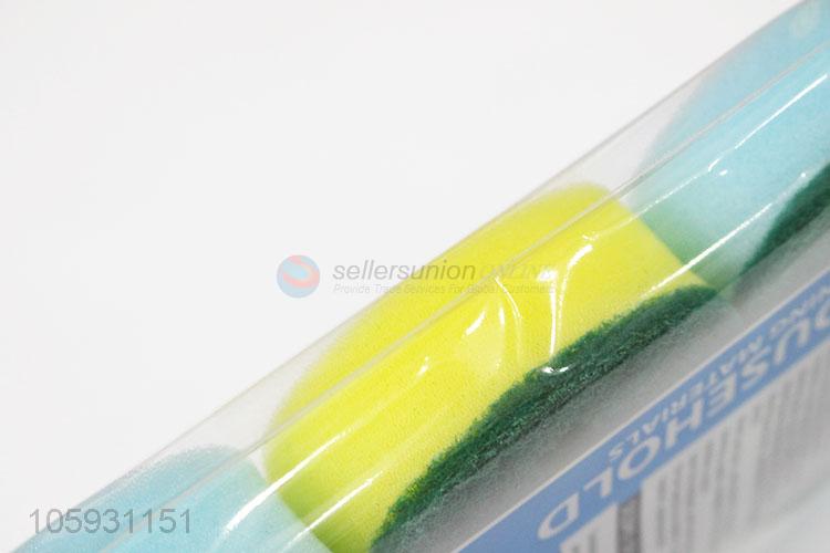 High Quality 3pcs Scouring Pad with Hold For Kitchen