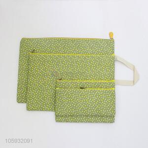 Factory Excellent Mixed Color Dot Pattern A4 Zipper File Bag Student Stationery