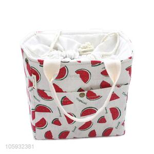 Low Price Watermelon Pattern Cotton and Linen Lunch Bag