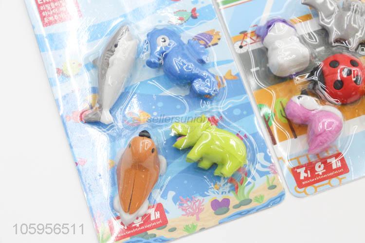 Wholesale new novelty animal shape soft rubber 3d eraser
