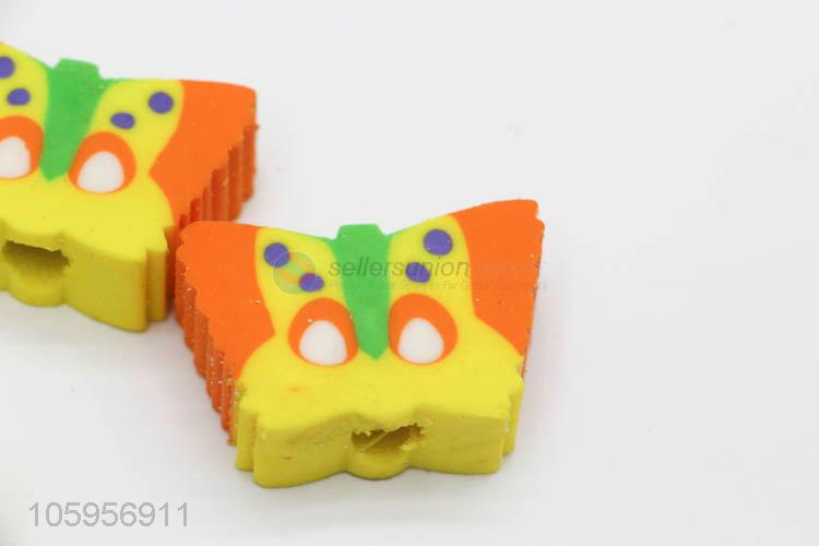 Wholesale creative butterfly shape pencil eraser for school children