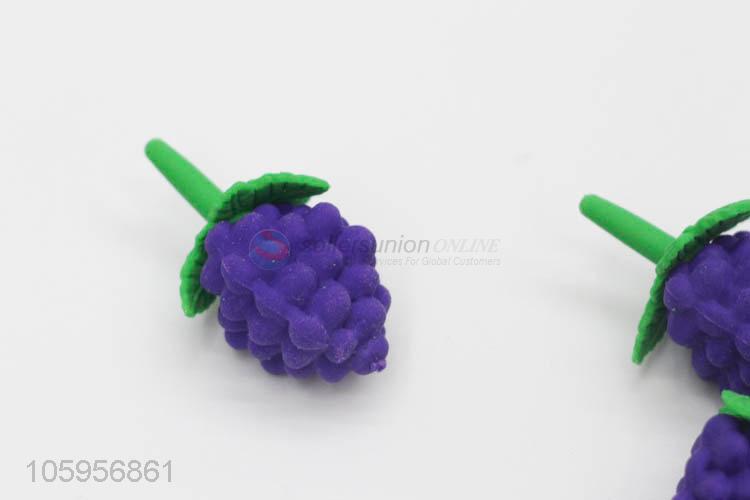 Cheap and good quality 3d fruit eraser grape shaped eraser
