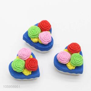 High quality kawaii 3d mini birthday cake pencil eraser