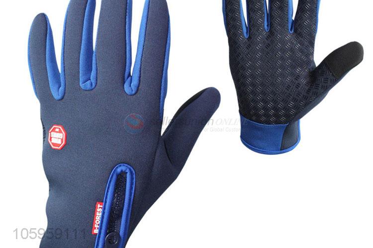 Hot selling polar fleece full finger cycling gloves warm glove