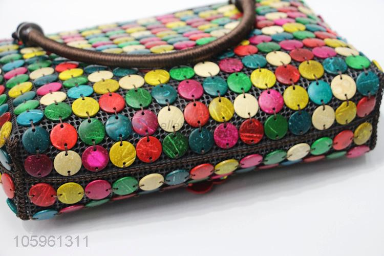 Modern Style Colorful Coconut Shell Accessories Shoulder Bag