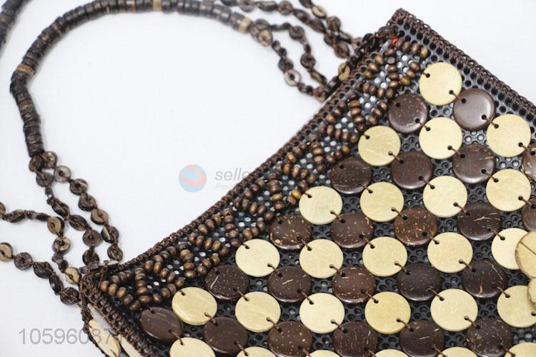 Creative Design Coconut Shell Beads Shoulder Bag