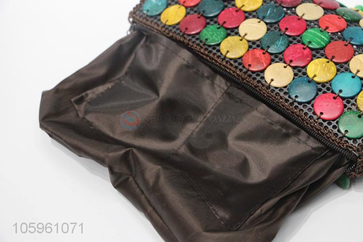 Fashion Handmade Messenger Bag With Coconut Shell Accessories