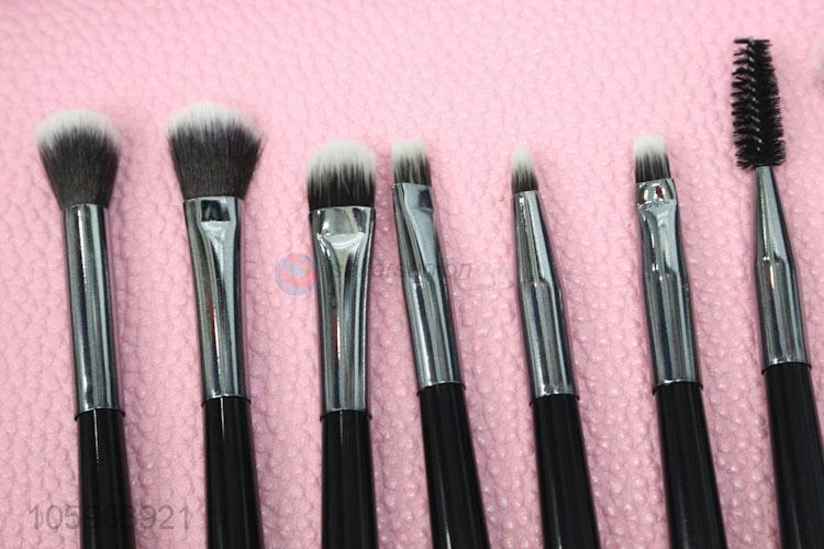 Newest 12 pcs facial professional nylon hair makeup tools set make up brush with pouch