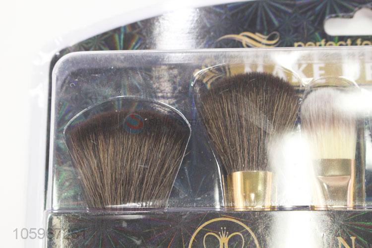 Fashion travel black plastic handle 12 piece makeup brush set