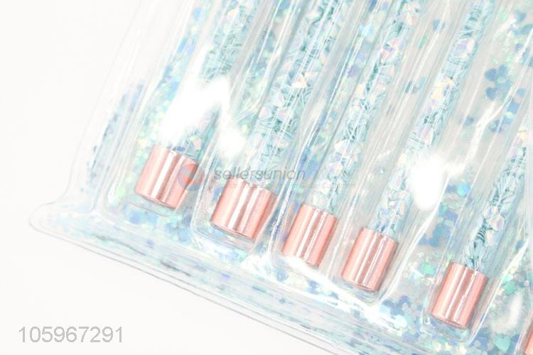 Newly crystal sequins quicksand make up 7 pieces makeup brush set