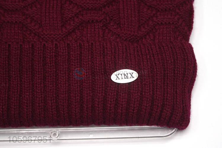 Cheap price winter hats plus velvet warm knitted caps